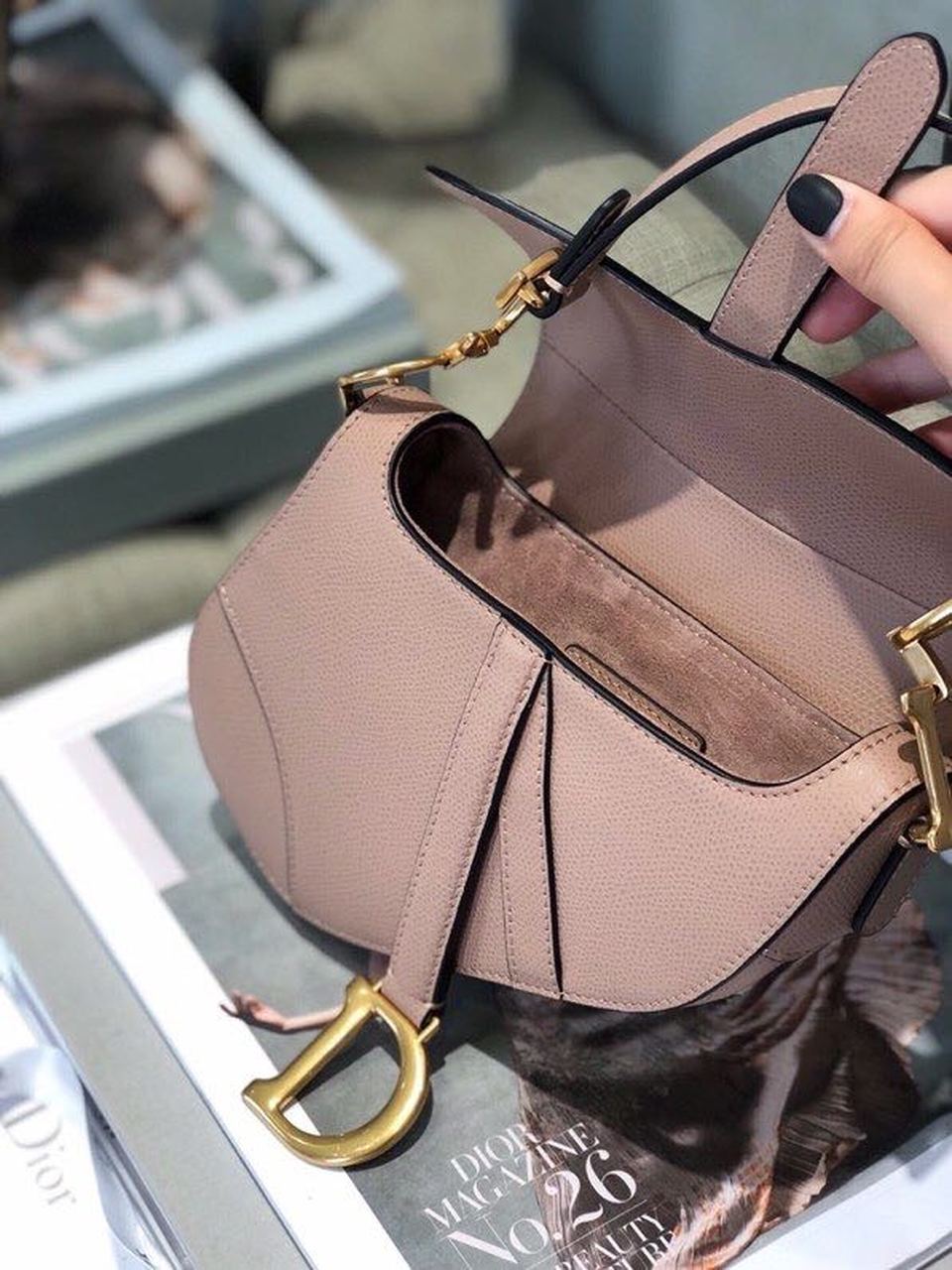 Christian Dior Saddle Bag Blush Grained For Women. Women-s Bags 19.5cm/7.6in CD - Soul Replicas