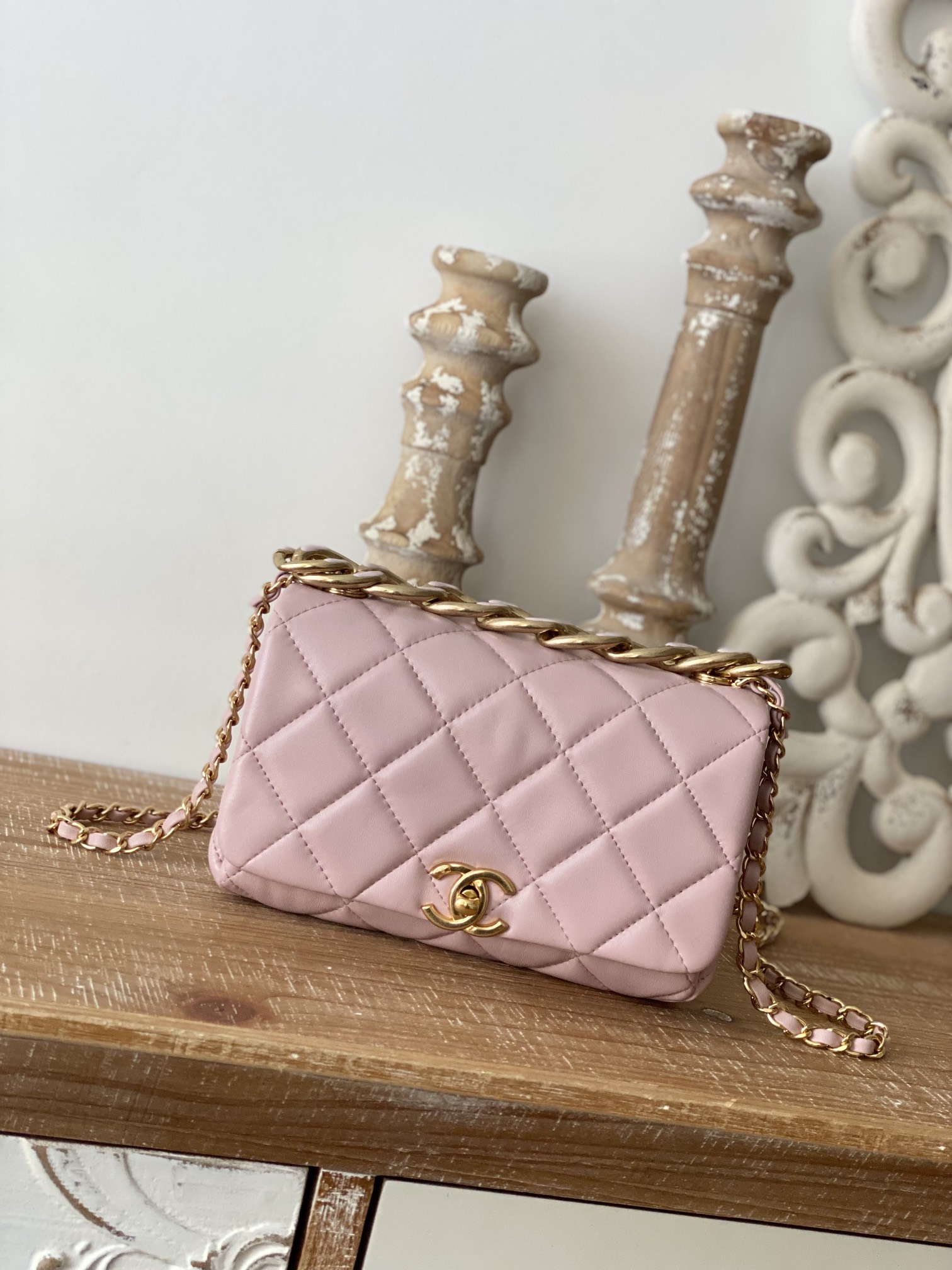 Chanel Classic Diamond Flap Bag Light PiNike For Women. Women-s Bags 9.1in/23cm - Soul Replicas