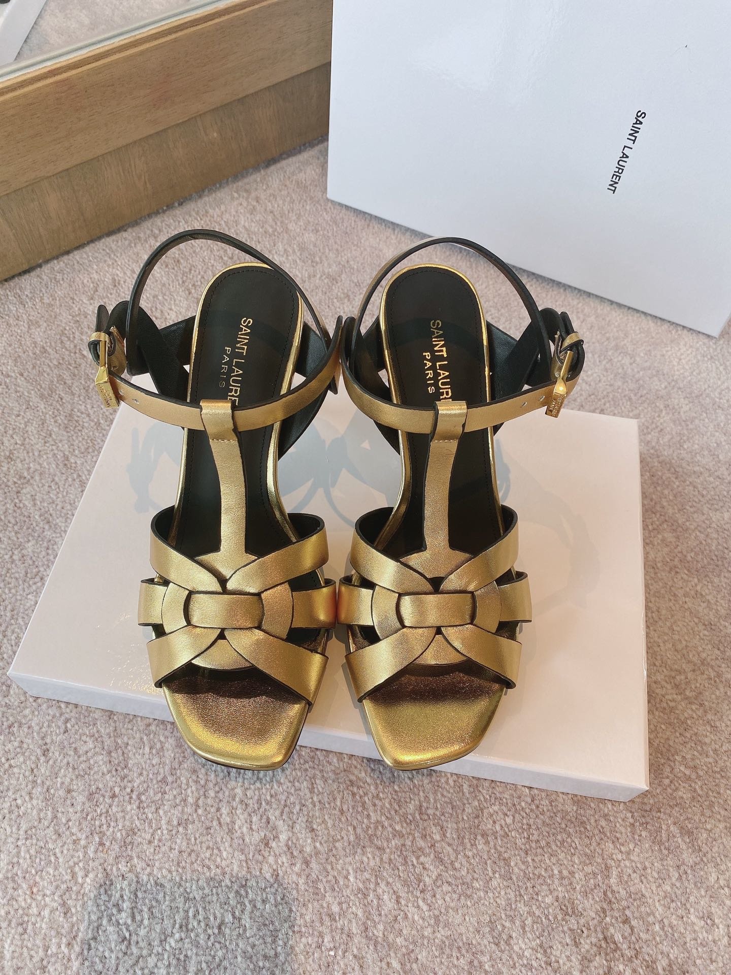 Yves Saint Laurent Women's Tribute Sandals Gold For Women YSL - Soul Replicas