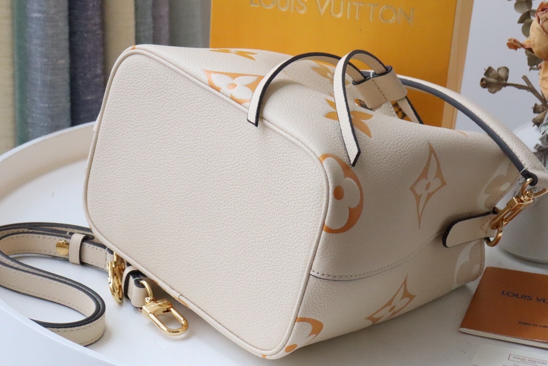 Louis Vuitton NeoNoe BB Bucket Bag Monogram Empreinte Cream/Saffron For Women. Women's Bags. Shoulder Bags 7.9in/20cm LV M45716 - Soul Replicas