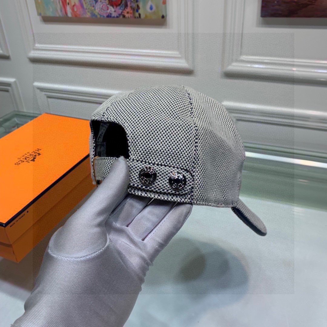 Hermes Davis H Primavera Cap Grey Hermes Cap - Soul Replicas