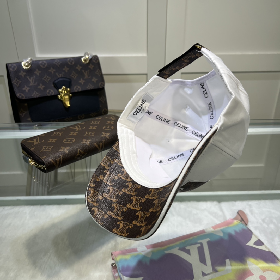 Celine Triomphe Baseball Cap White Celine Cap - Soul Replicas