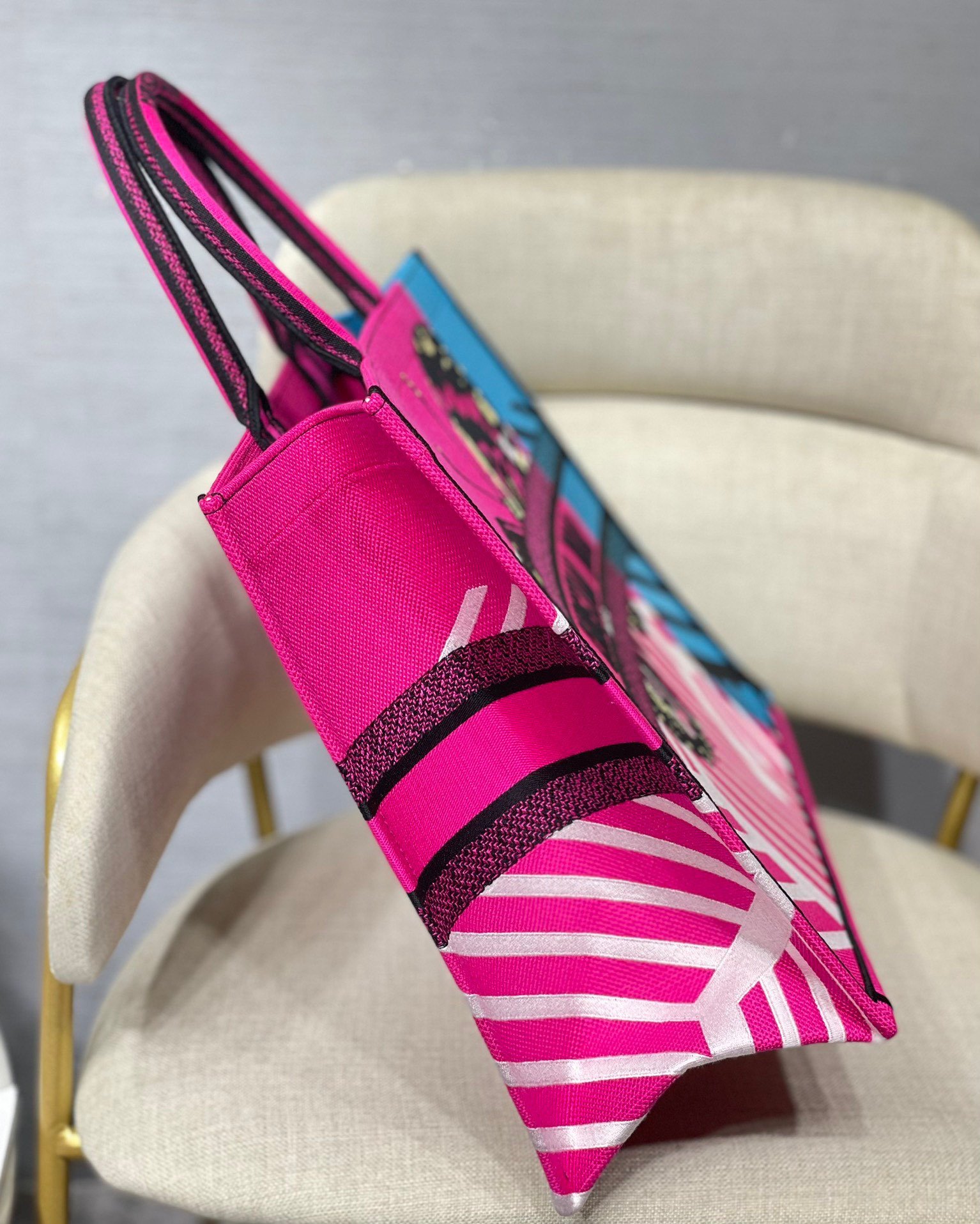 Christian Dior Large Dior Book Tote Pink And Blue. For Women. Women's Handbags 16.5in/42cm CD - Soul Replicas