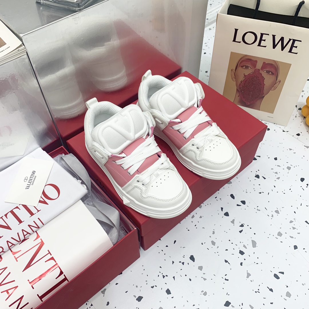 Valentino Garavani Open Skate Sneakers With Patent Band Light Pink For Women WS0FB1DXI_J42 - Soul Replicas