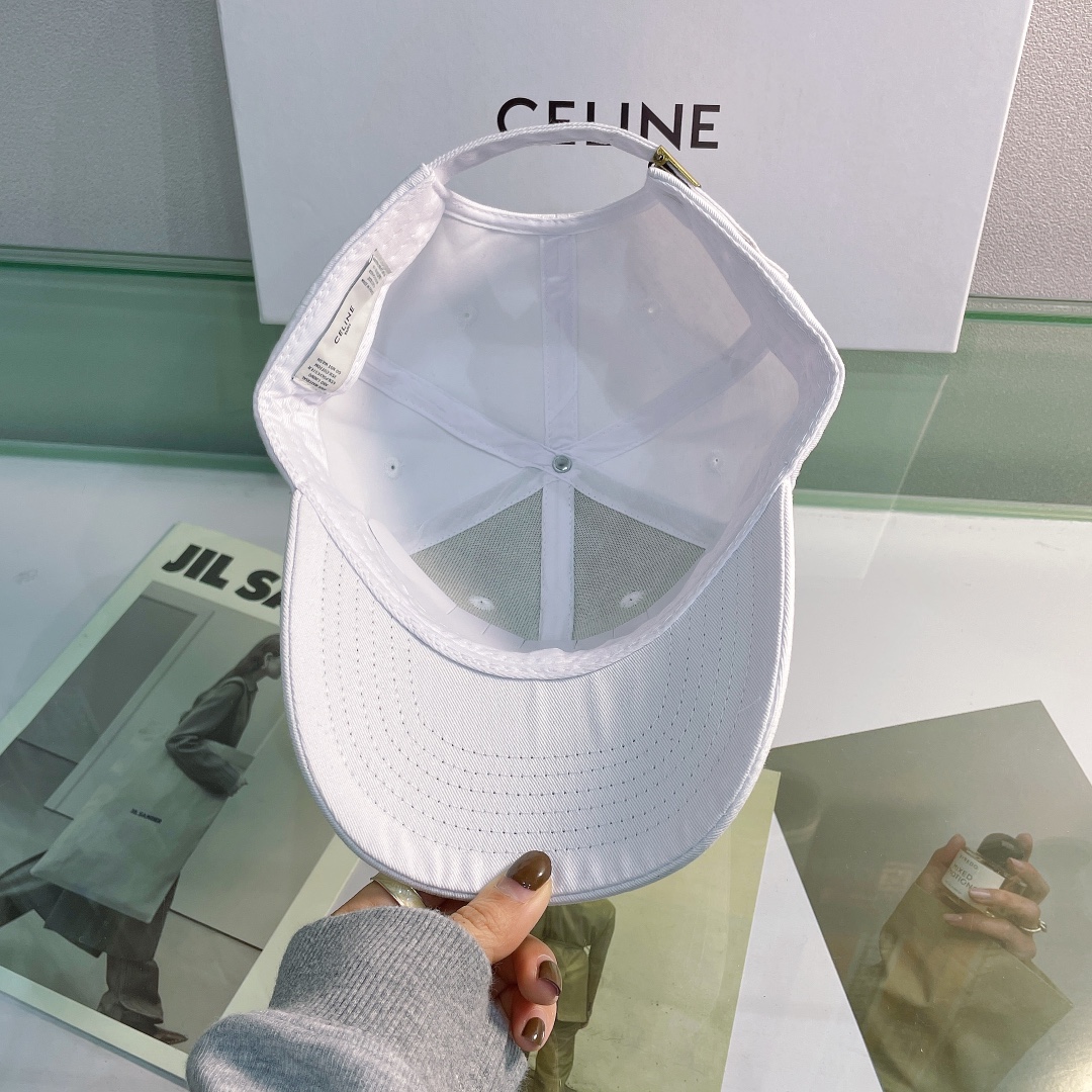 Celine Baseball Cap In Cotton White - Soul Replicas