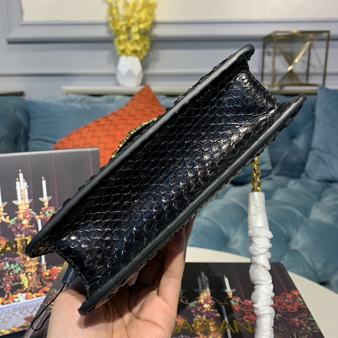 Dolce & Gabbana Small Devotion Bag In Printed Solid Pattern Black For Women 7.5in/19cm DG - Soul Replicas