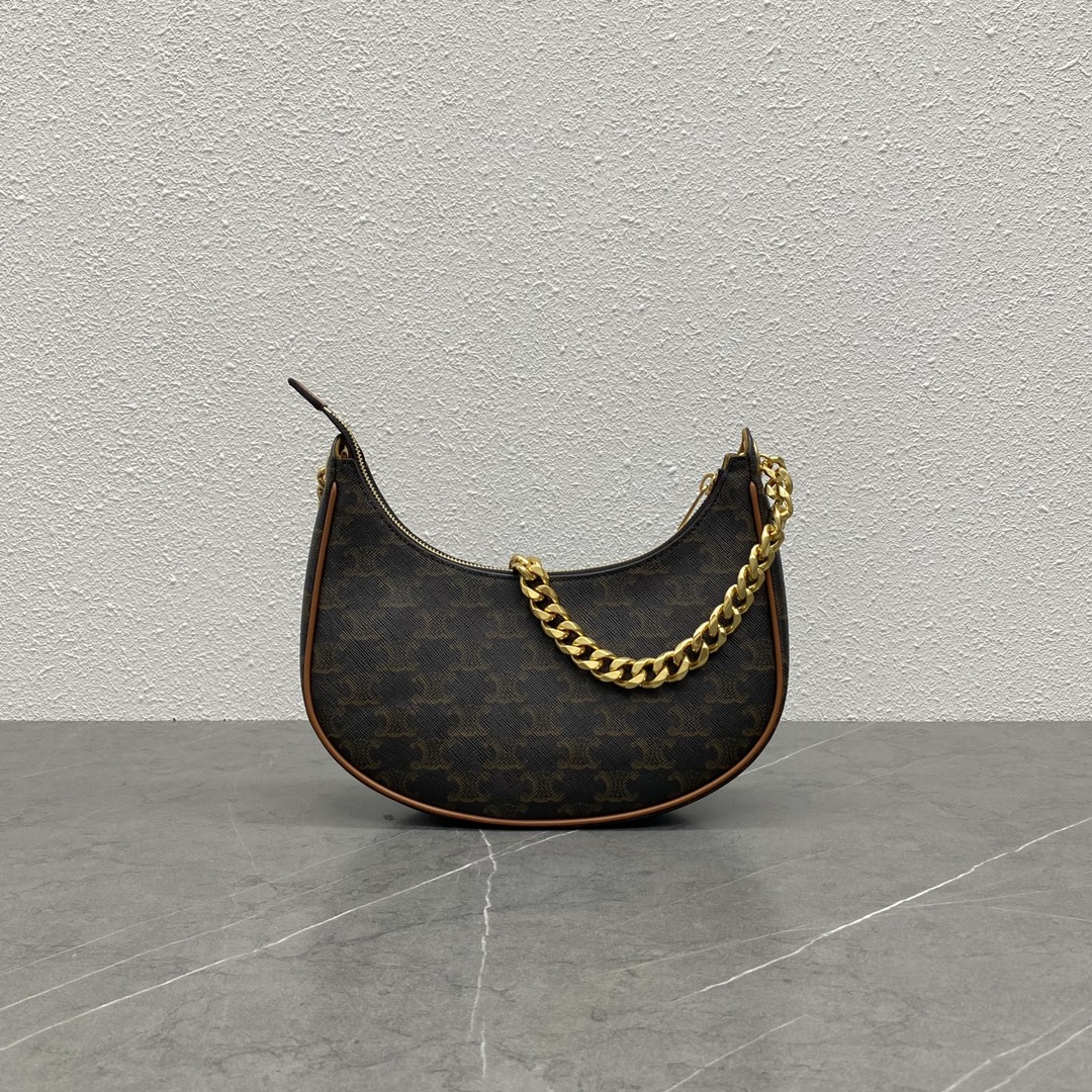 Celine Medium Ava Chain In Triomphe Canvas Tan For Women 10in/25cm 199582BZJ.04LU - Soul Replicas