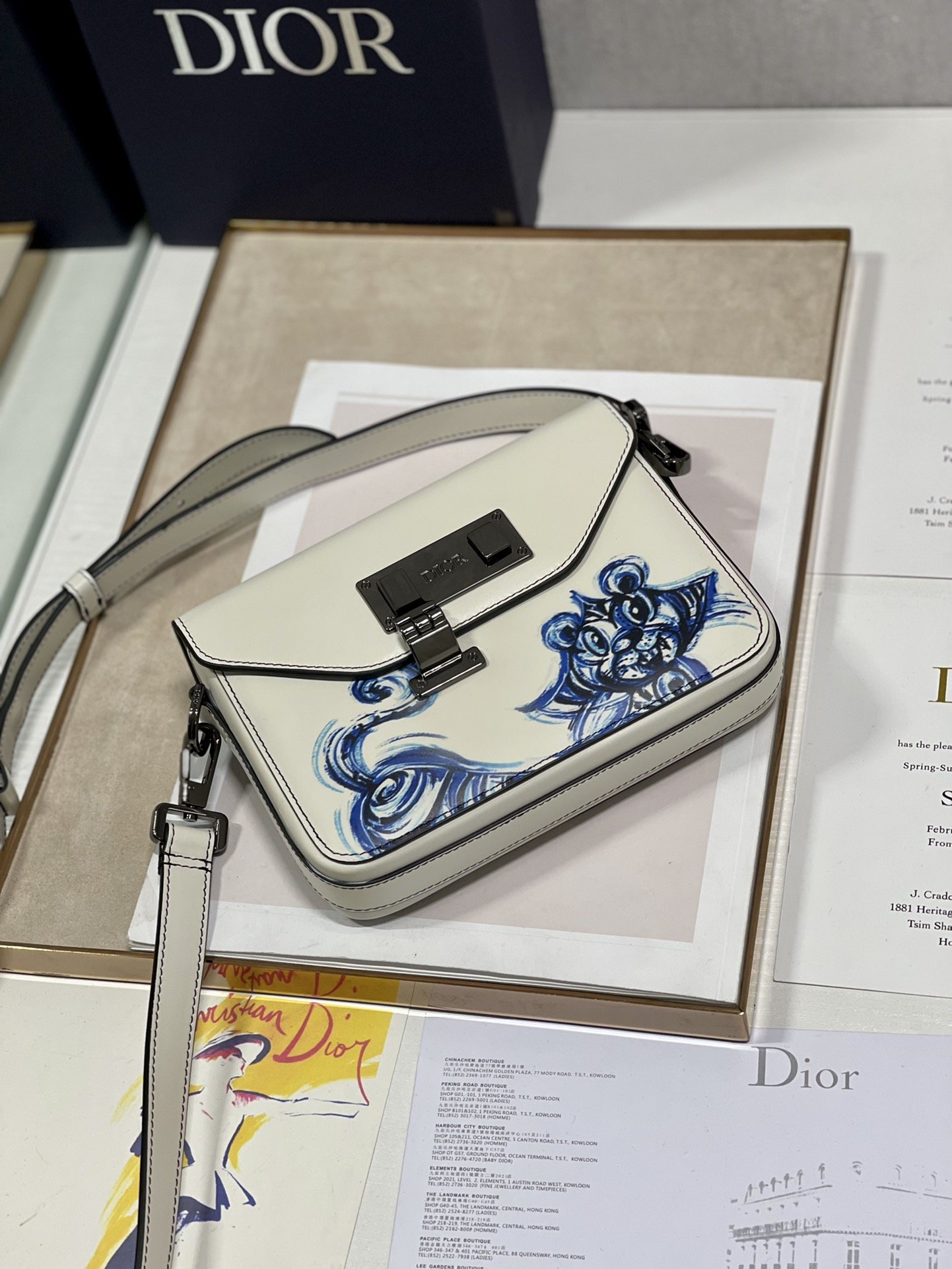 Christian Dior Lock Handbag White For Women 7.5in/19cm CD - Soul Replicas