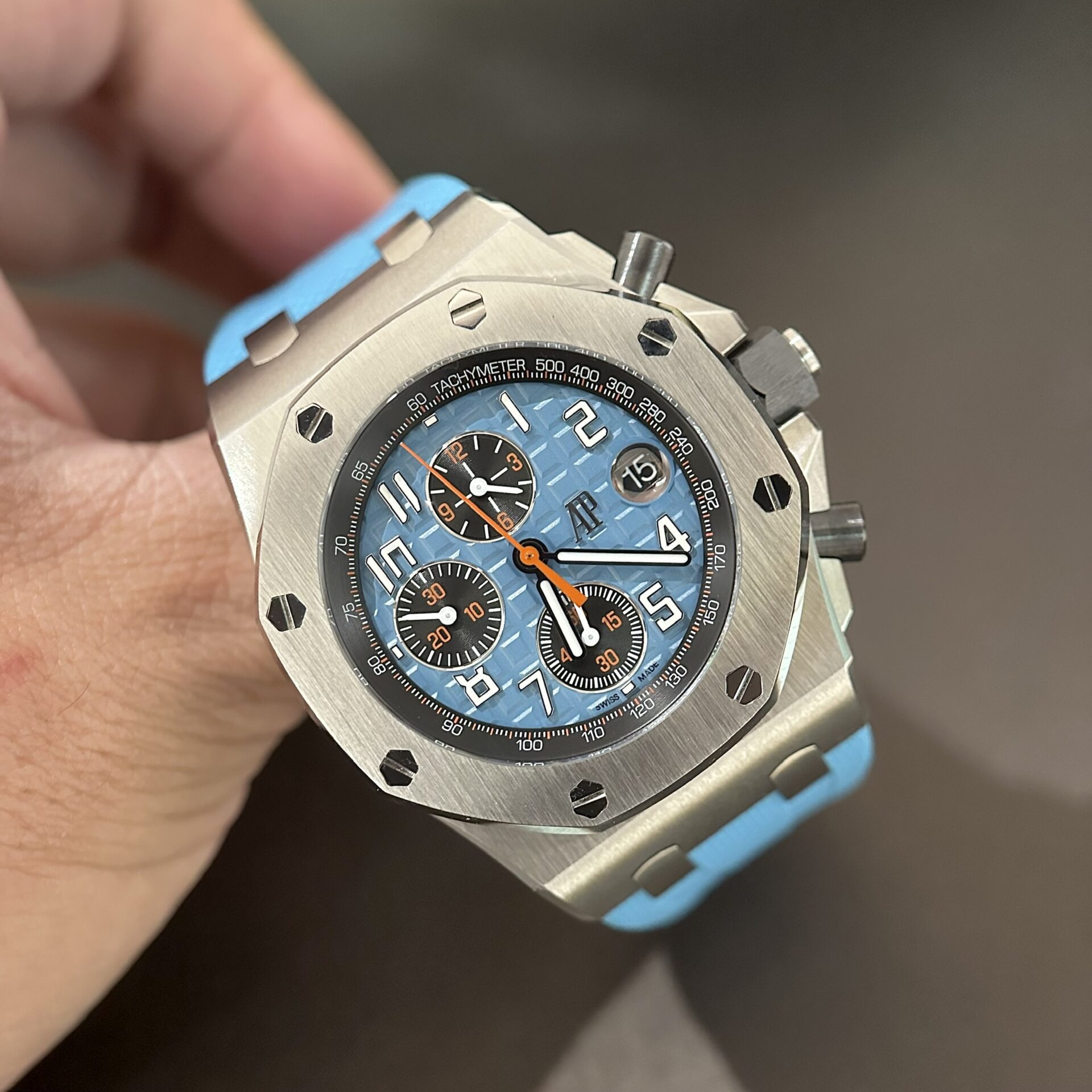 Audemars Piguet Best Replica Watch Royal Oak Offshore 26238ST Blue Rubber Strap 42mm - Soul Replicas