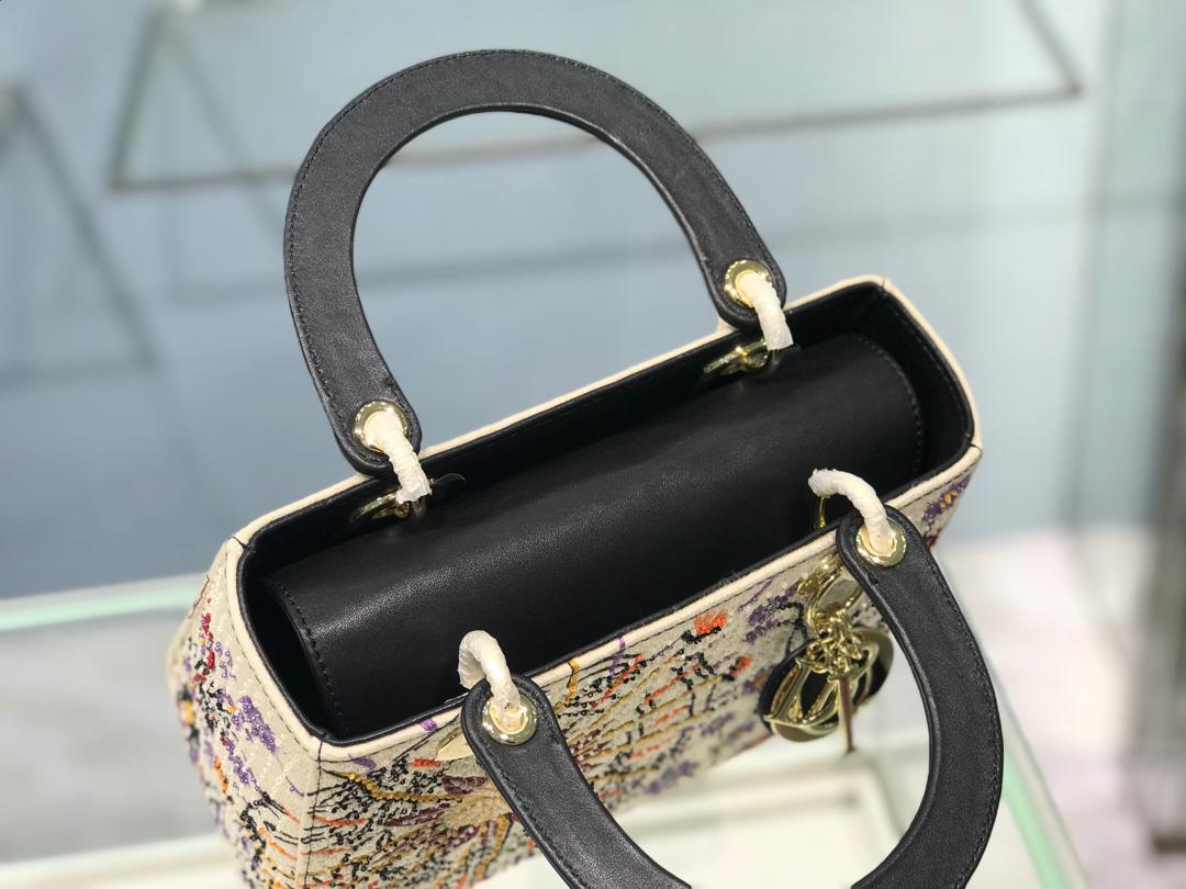 Christian Dior Medium Lady Dior Jardin De Midi Bag Multicolor Beige For Women 9.5in/24cm CD - Soul Replicas