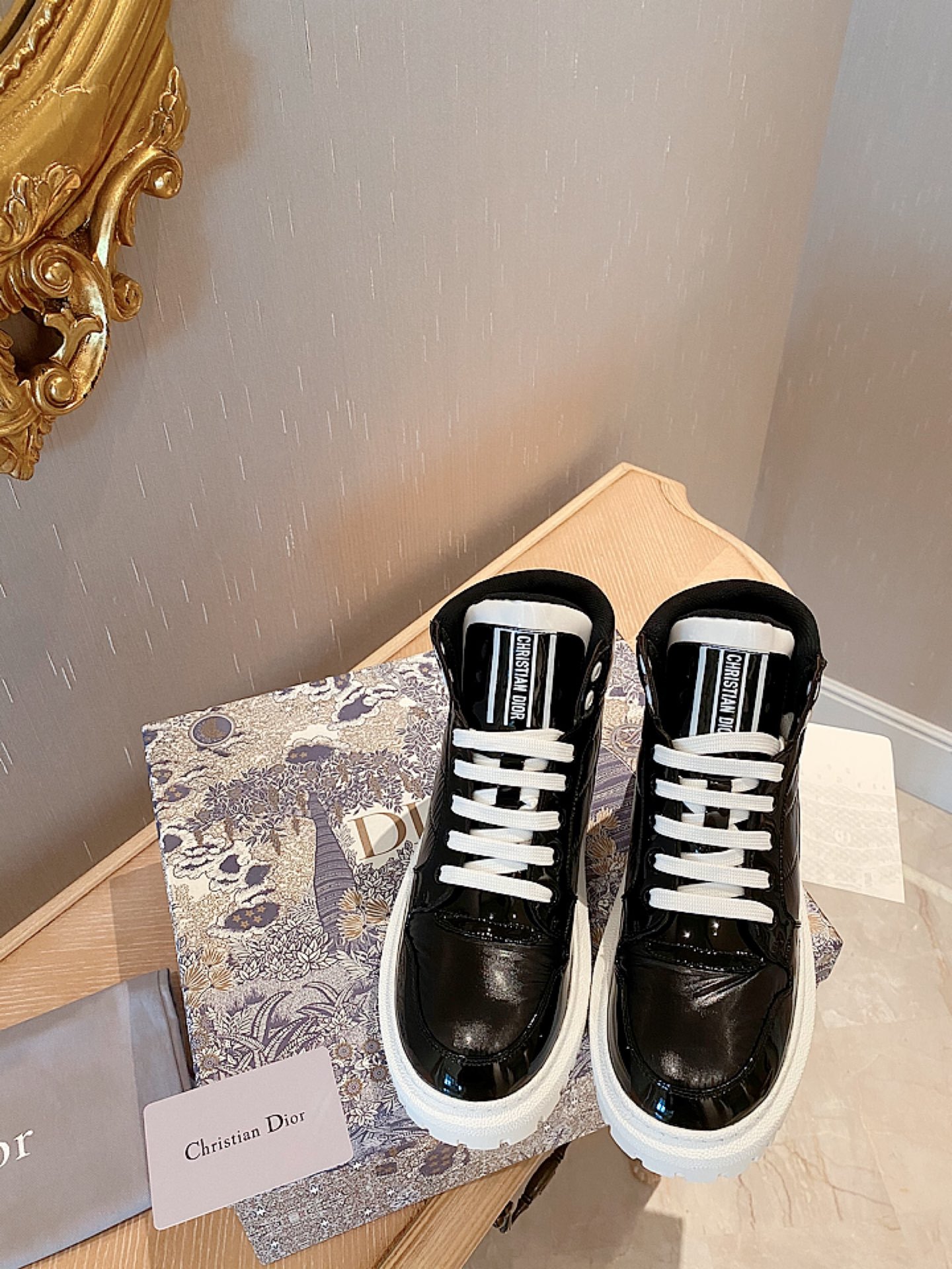 Christian Dior D-Player Patent-Trim Black For Women CD - Soul Replicas