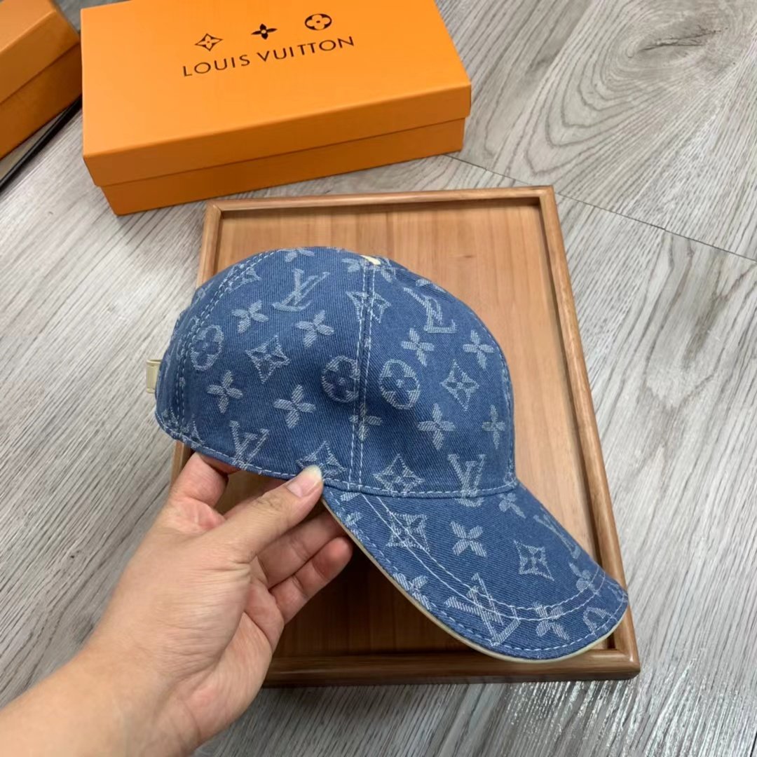 Louis Vuitton Monogram Baseball Cap Blue LV Cap - Soul Replicas