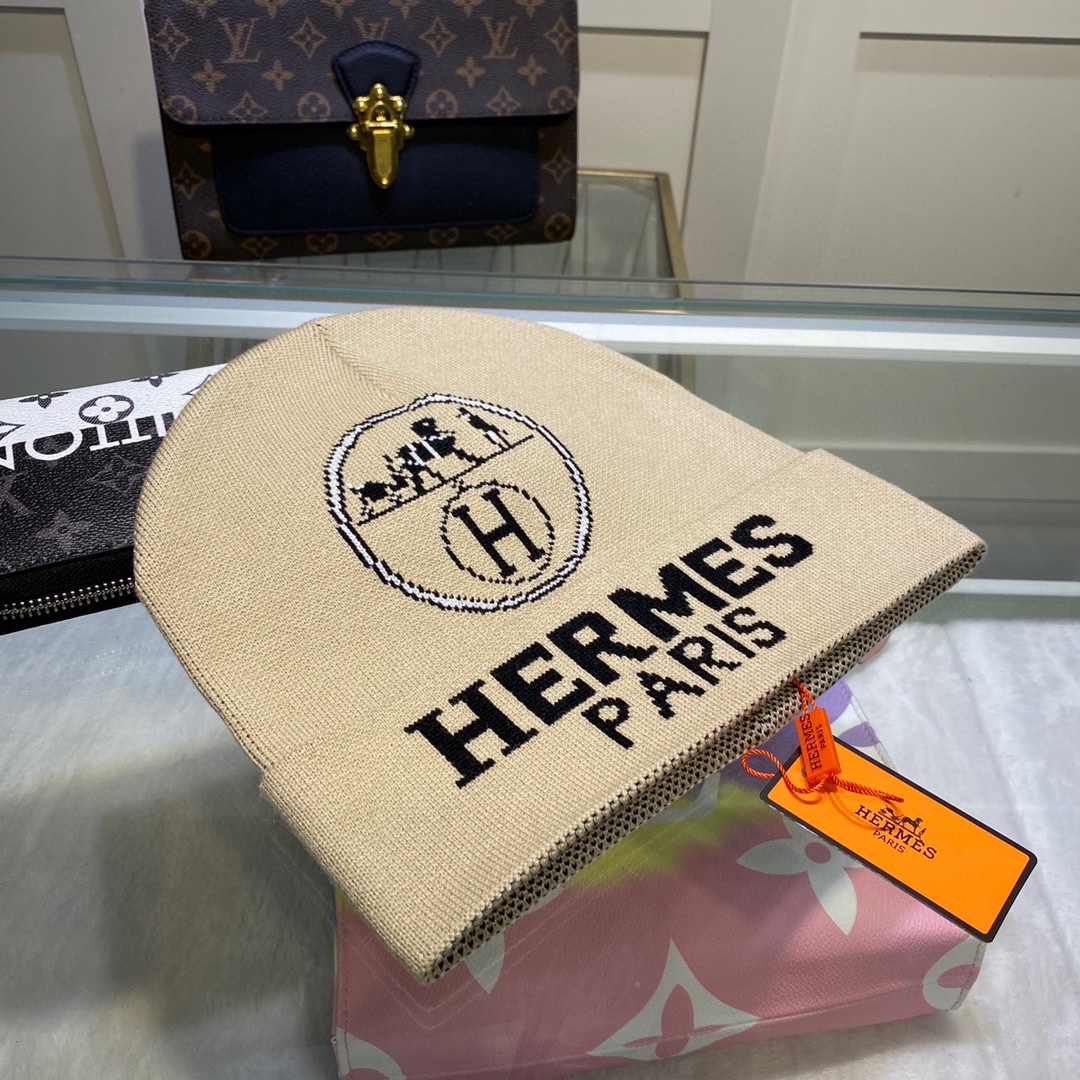 Hermes Frequence Beanie In Beige - Soul Replicas