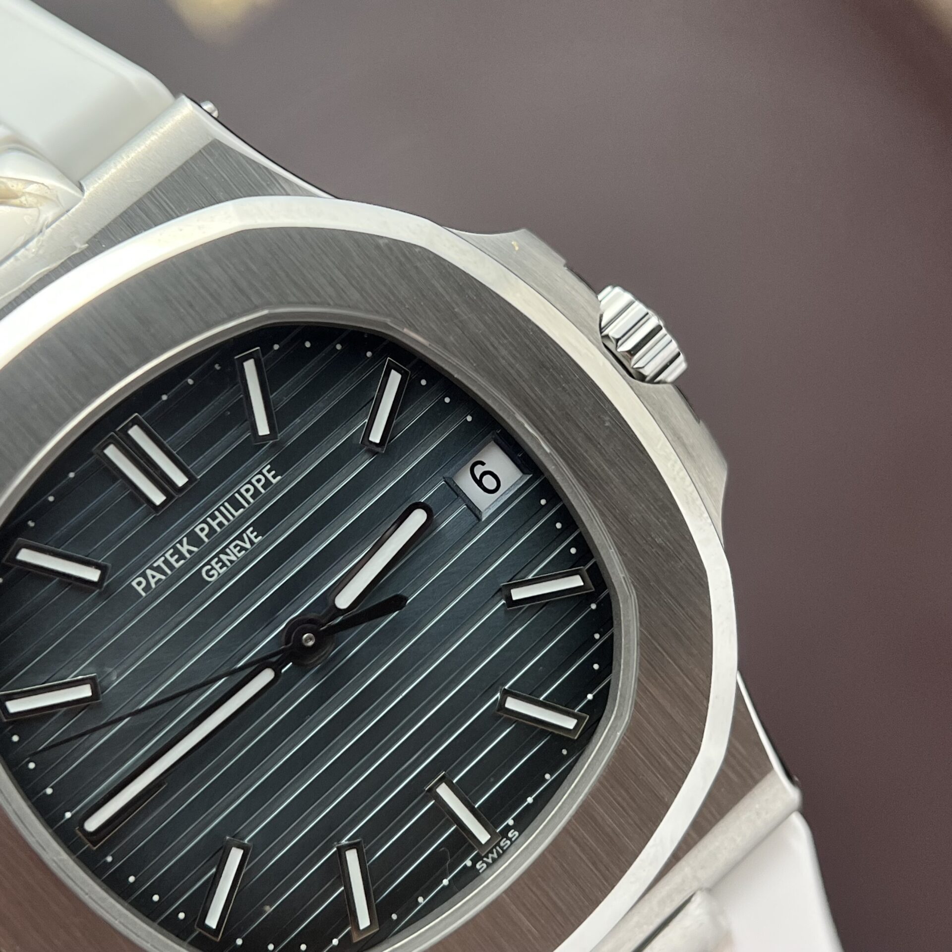 Patek Philippe Nautilus 5711 Best Replica Watch White Rubber Strap 3K Factory 40mm - Soul Replicas