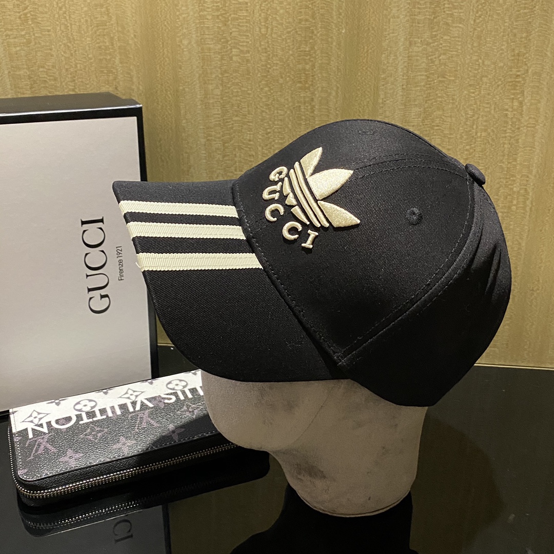 Gucci x Adidas Baseball Hat Black Gucci Hat - Soul Replicas