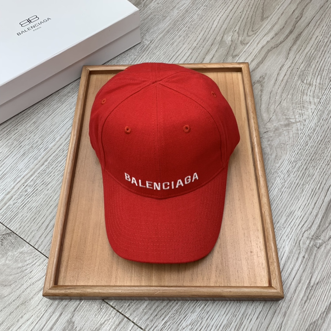 Balenciaga Logo Front Cap In Red - Soul Replicas