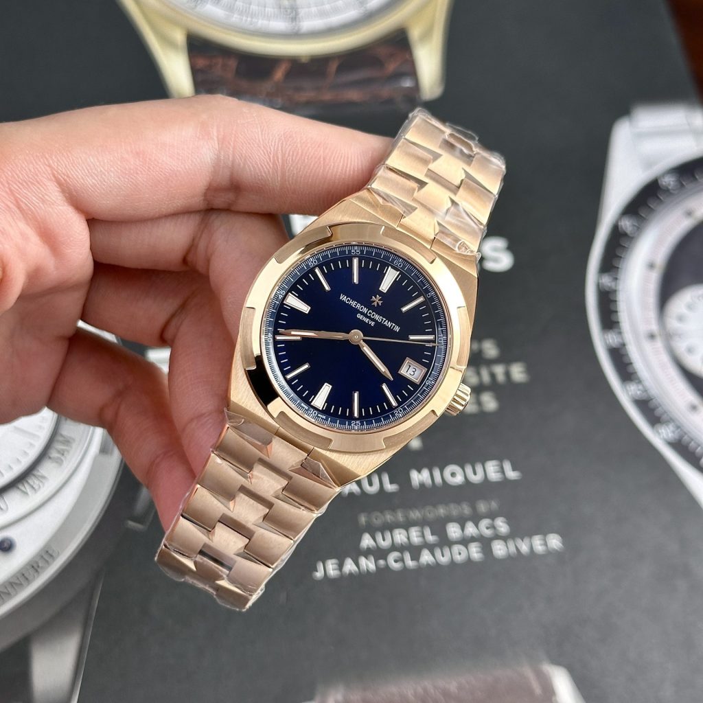 Vacheron Constantin Replica Watch Overseas 4500V Rose Gold Blue Dial PPF 41mm - Soul Replicas