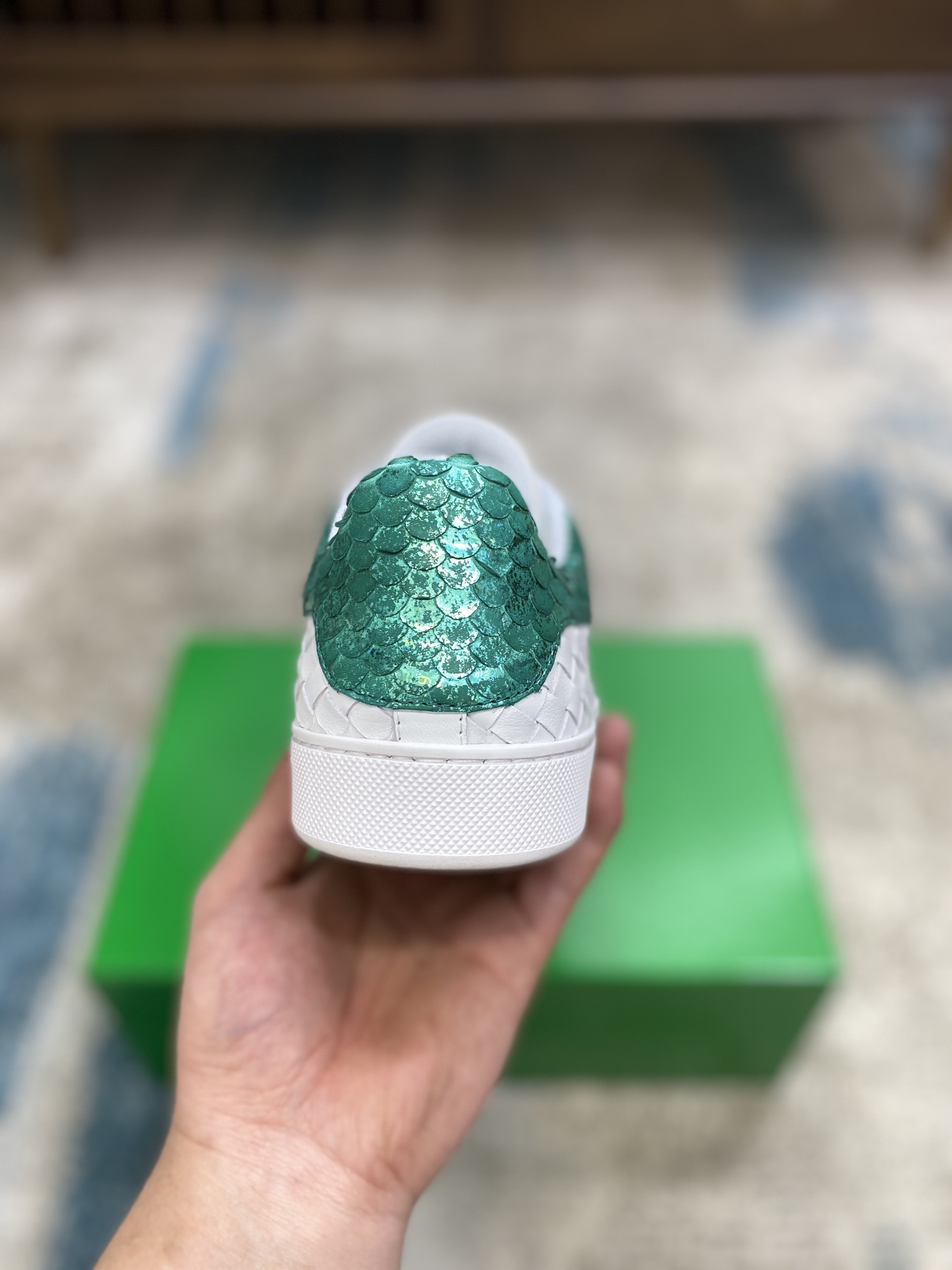 Bottega Veneta Men's With Fin Sneakers White Green For Men - Soul Replicas