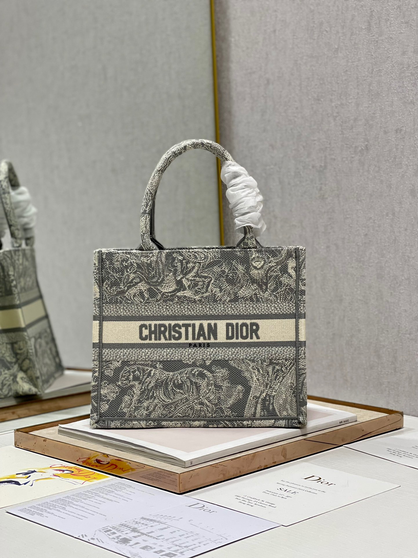 Christian Dior Small Dior Book Tote Grey. For Women. Women's Handbags 26.5cm/10.5in CD - Soul Replicas