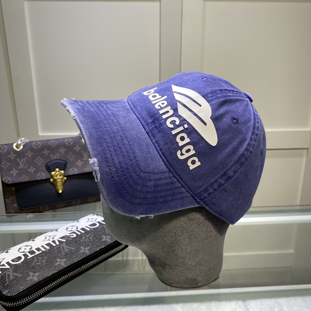 Balenciaga Logo Cap In Blue - Soul Replicas