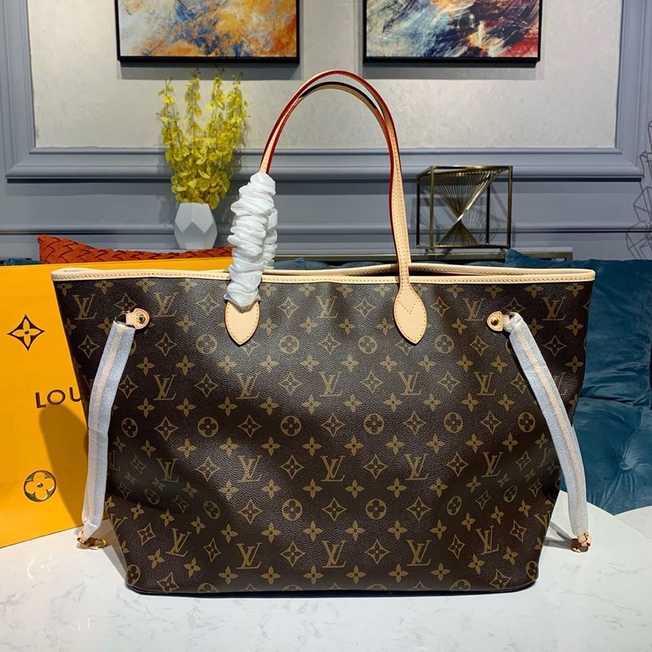 Louis Vuitton Neverfull GM Tote Bag Monogram Canvas Red For Women. Women's Handbags. Shoulder Bags 15.7in/40cm LV M41181 - Soul Replicas