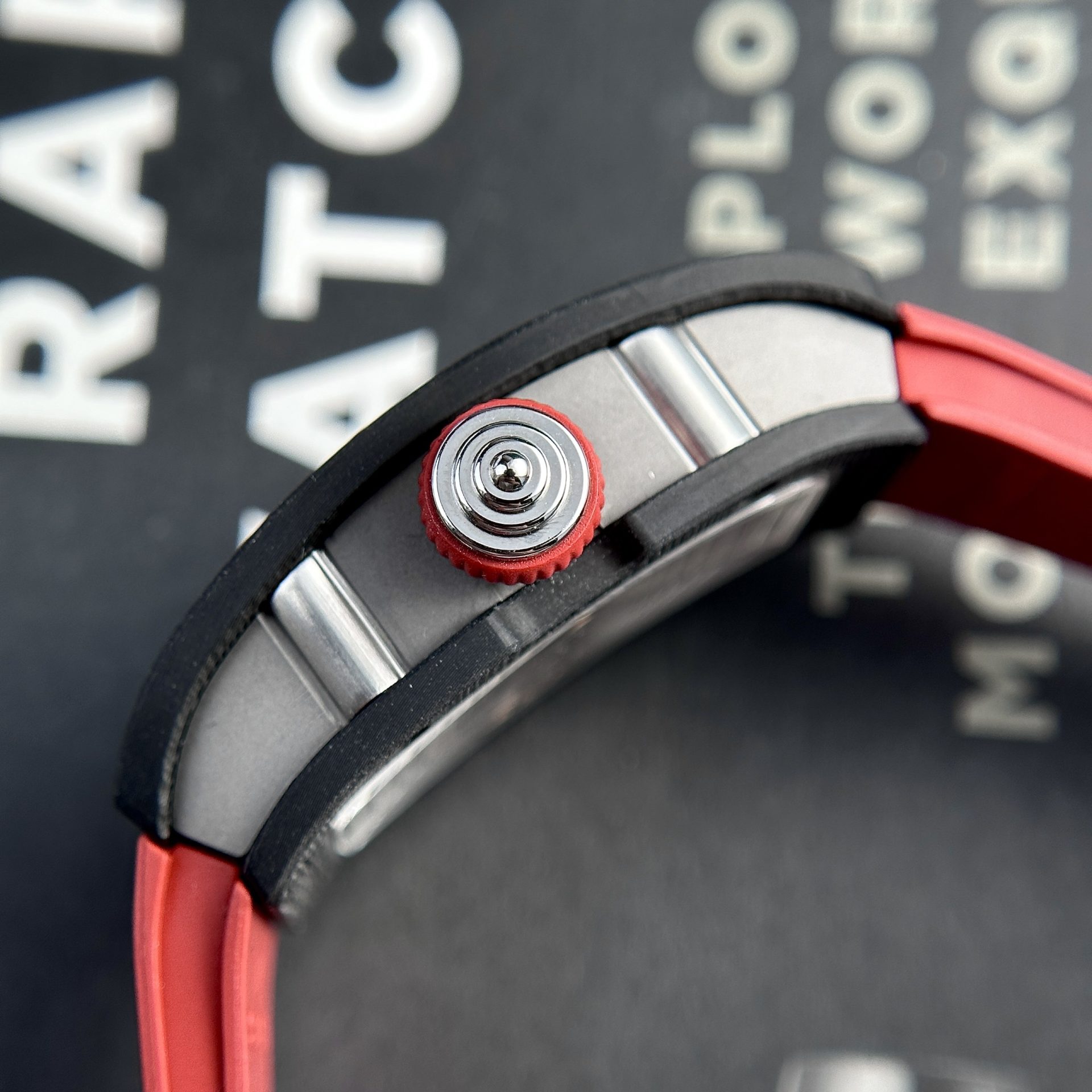 Richard Mille Replica Watch RM07-01 Black Carbon Rubber Strap 32x46mm - Soul Replicas