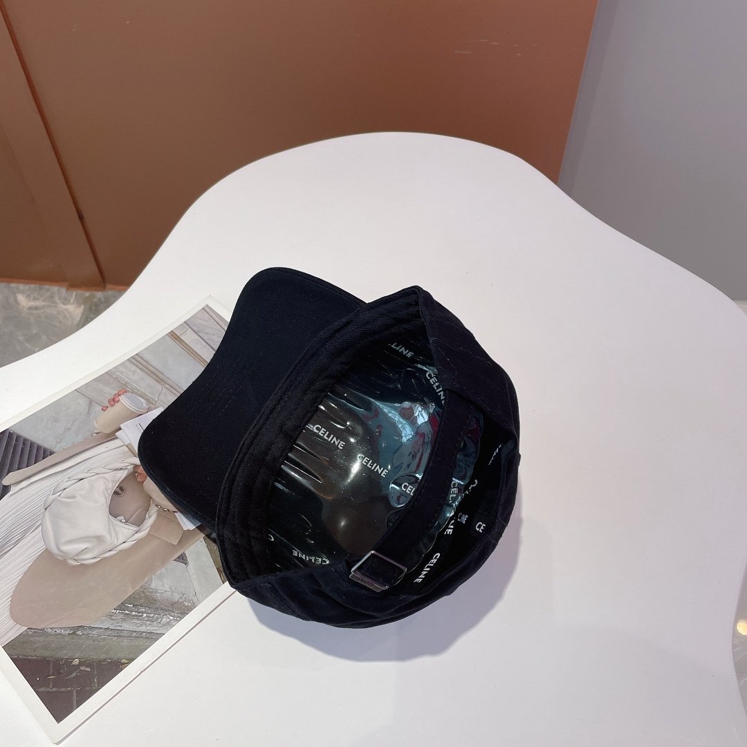 Celine Baseball Cap In Cotton Black - Soul Replicas