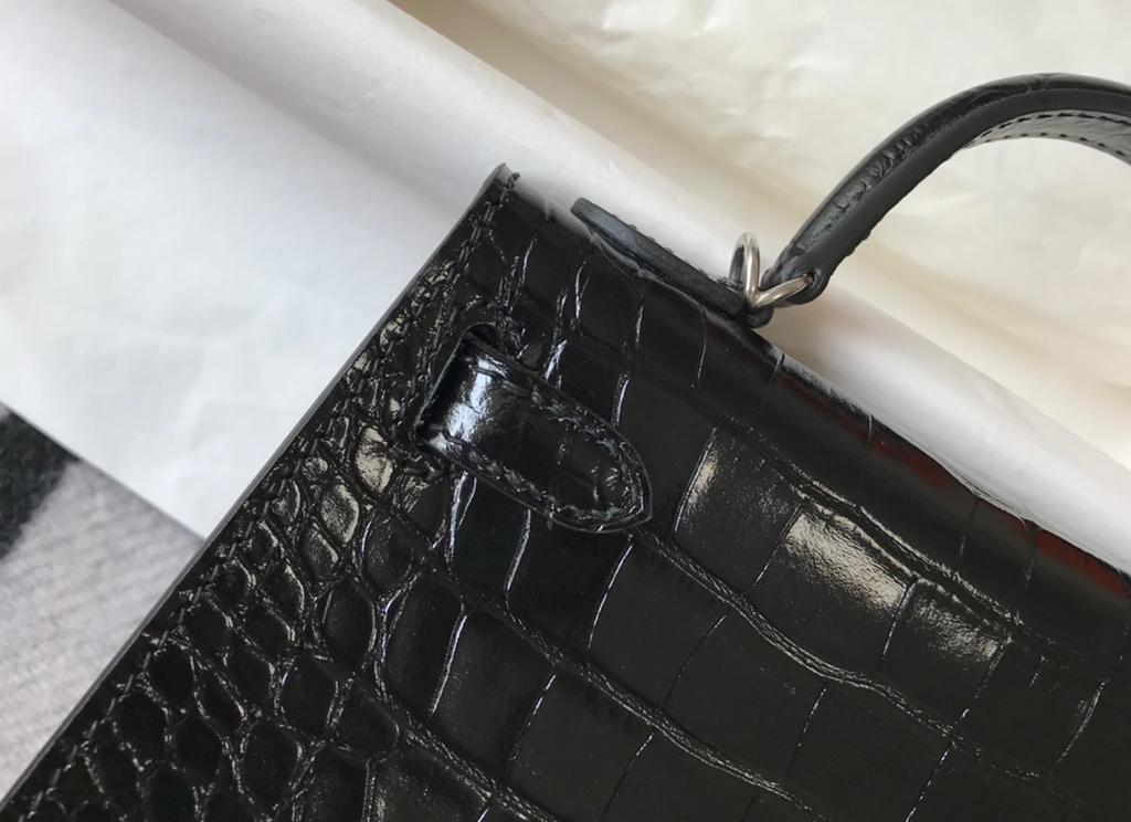 Hermes Mini Kelly 19 Black Silver Toned Hardware Bag For Women. Women-s Handbags. Shoulder Bags 7.5in/19cm - Soul Replicas