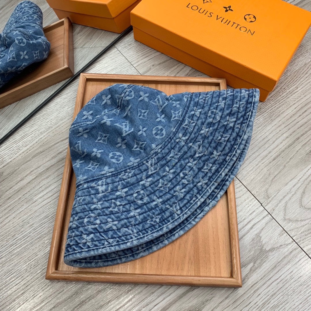 Louis Vuitton Match Bucket Hat Blue LV Cap - Soul Replicas