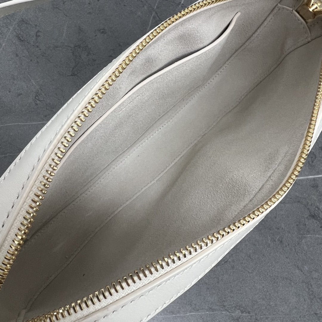 Celine Camera Shoulder Bag Cuir Triomphe White For Women 10in/26cm - Soul Replicas