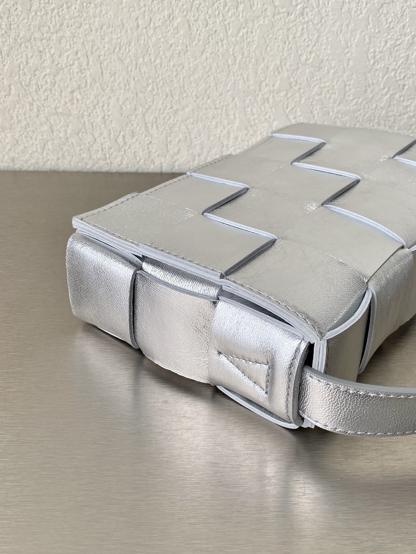 Bottega Veneta Cassette Crossbody Bag Silver. For Women. Women-s Bags 9.1in/23cm  - Soul Replicas