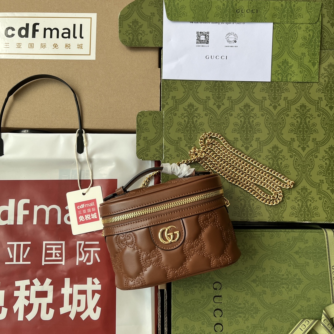 Gucci Quilted Gucci Mini Handbag Brown For Women. Women-s Bags 6.3in/16cm Gucci 723770 UM8IG 2546 - Soul Replicas