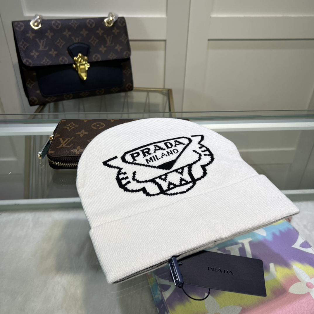 Prada Beanie In White - Soul Replicas