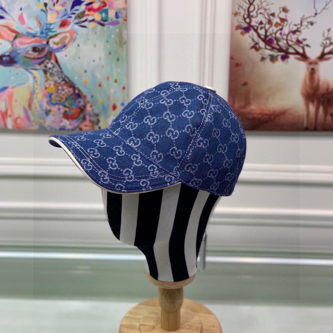 Gucci Denim Baseball Hat Blue Gucci Hat - Soul Replicas