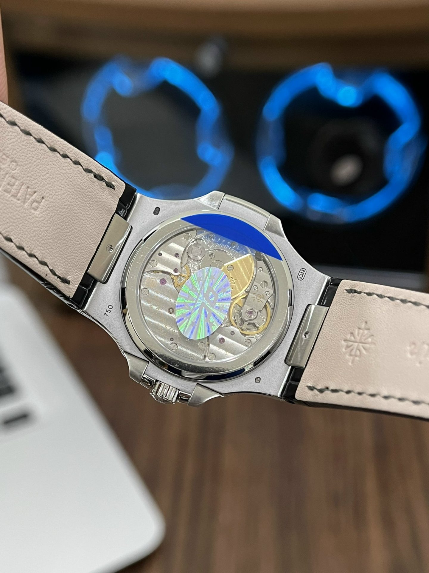 Patek Philippe Replica Watch Nautilus 5712 Blue Dial Leather Strap PPF Factory 40mm - Soul Replicas