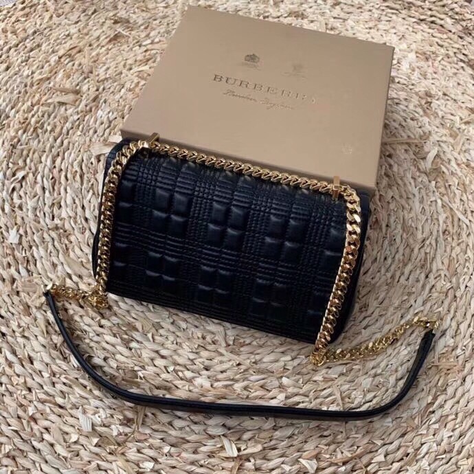 Burberry Quilted Medium Lola Bag Monogram Black For Women. Women-s Bags 11in/28cm 80217011 - Soul Replicas