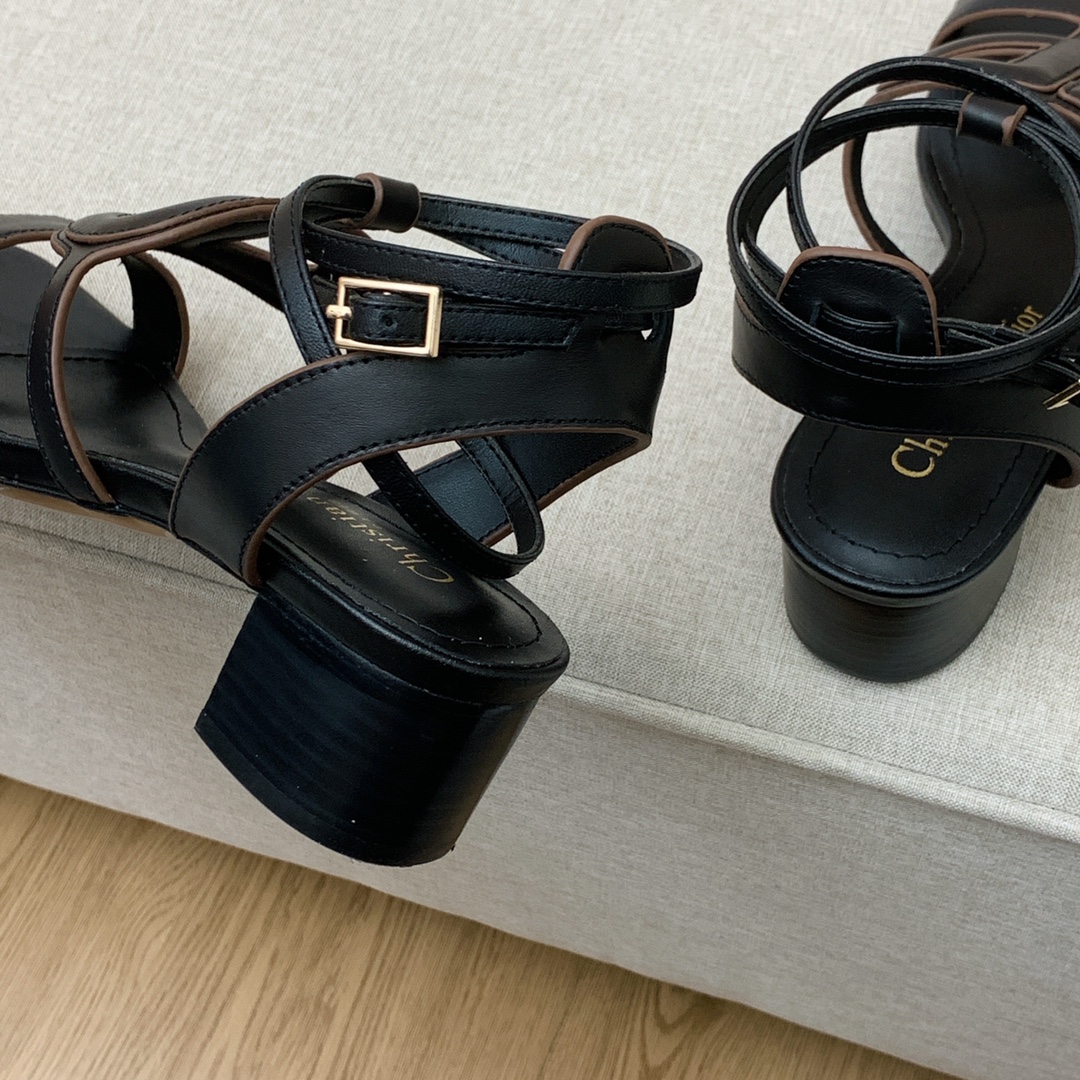 Christian Dior D Club Sandal 1.7 Inches Black For Women CD - Soul Replicas