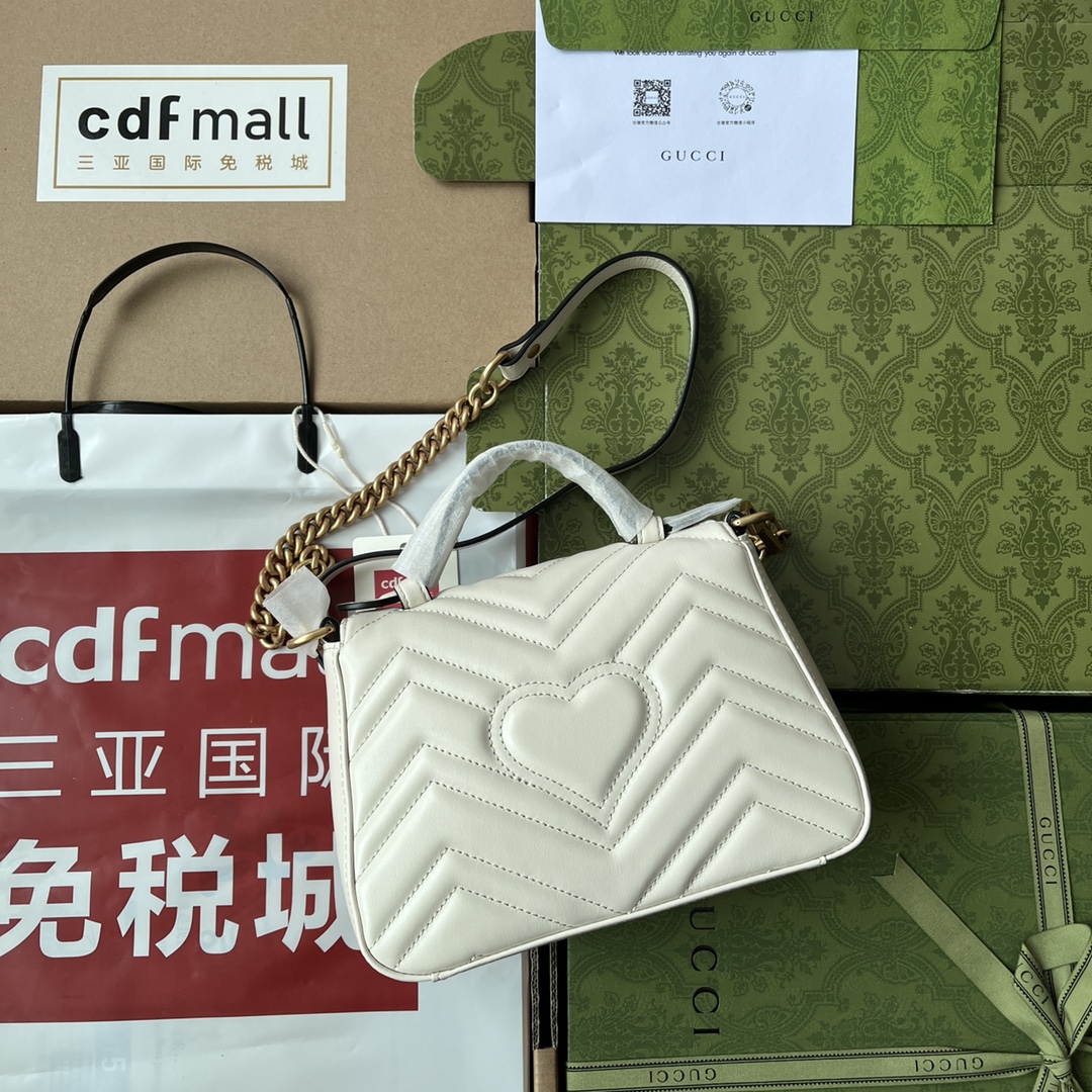 Gucci Marmont Mini Top Handle Bag White For Women. Women-s Bags 8.3in/21cm Gucci ‎547260 DTDIT 9022 - Soul Replicas