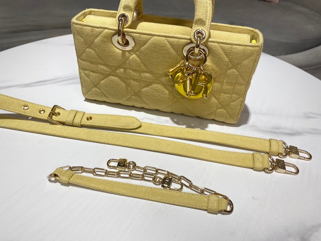Christian Dior Lady D-Joy Bag Yellow For Women. Women's Handbags 26cm/10in CD - Soul Replicas