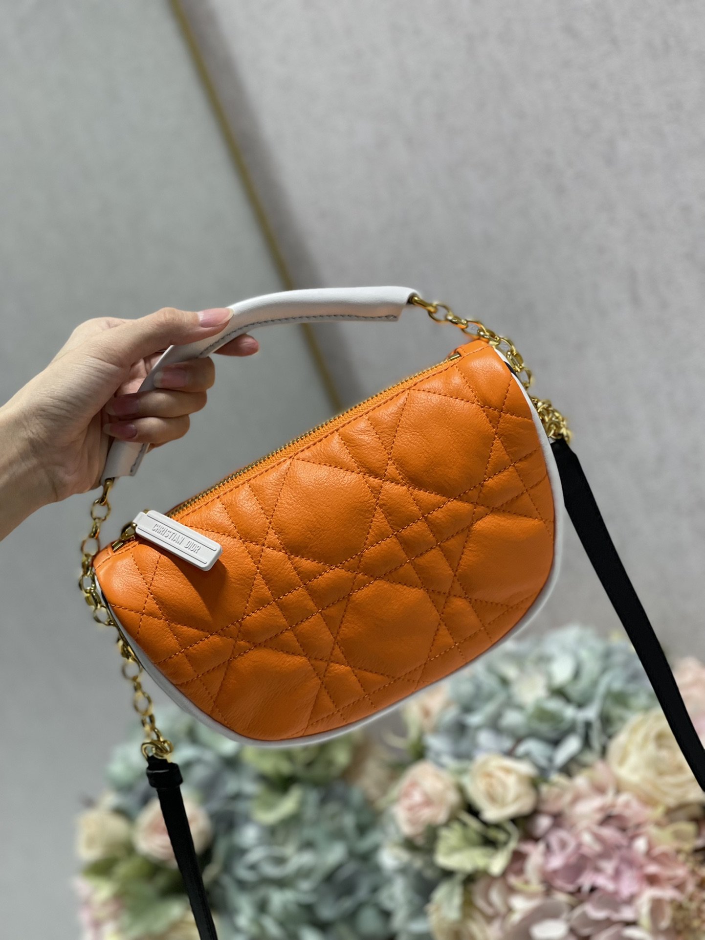 Christian Dior Small Dior Vibe Hobo Bag Fluorescent Orange Macrocannage. Orange. For Women Women-s Handbags. Crossbody Bags. 20cm CD M7200ODDO_M057 - Soul Replicas