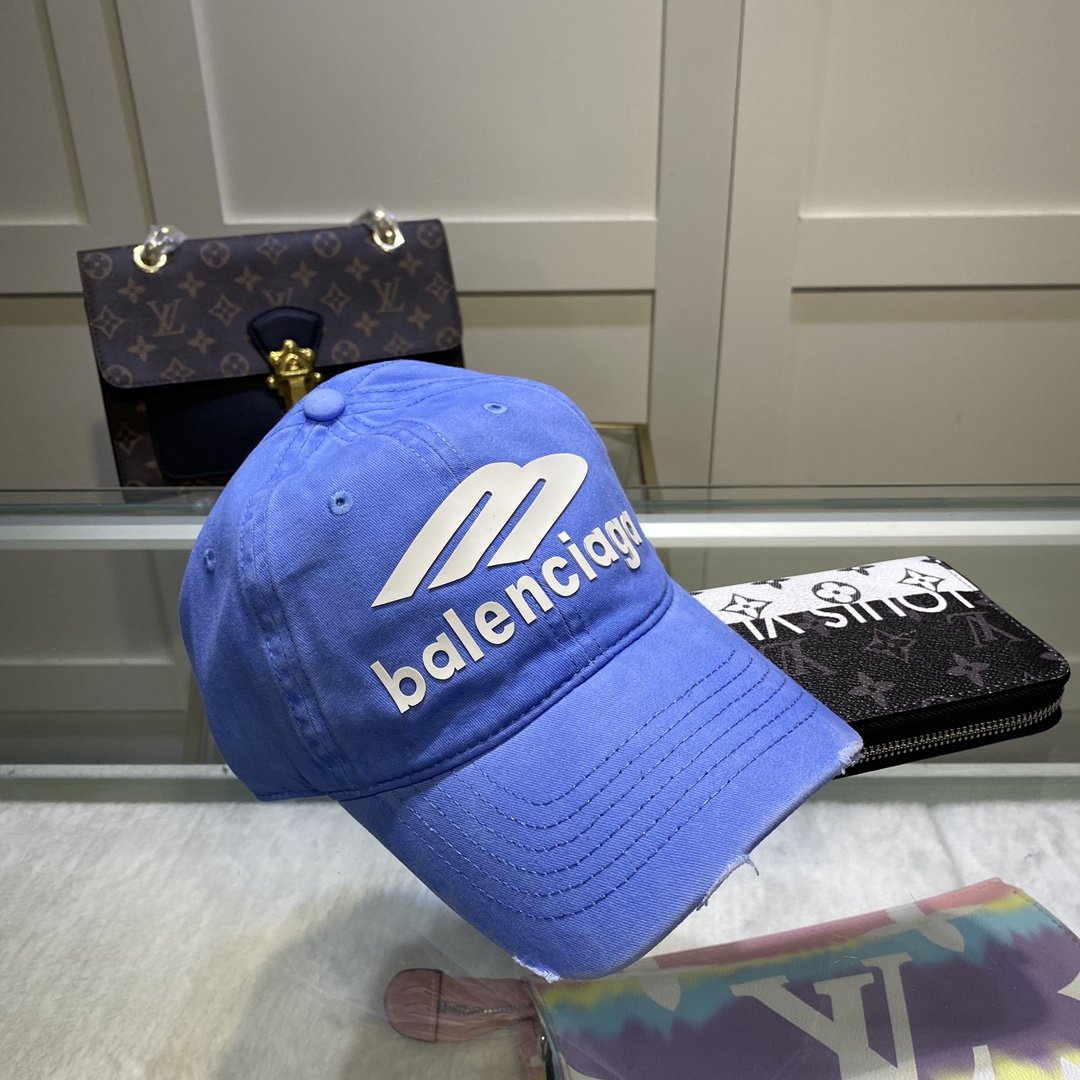 Balenciaga Logo Cap In Blue - Soul Replicas