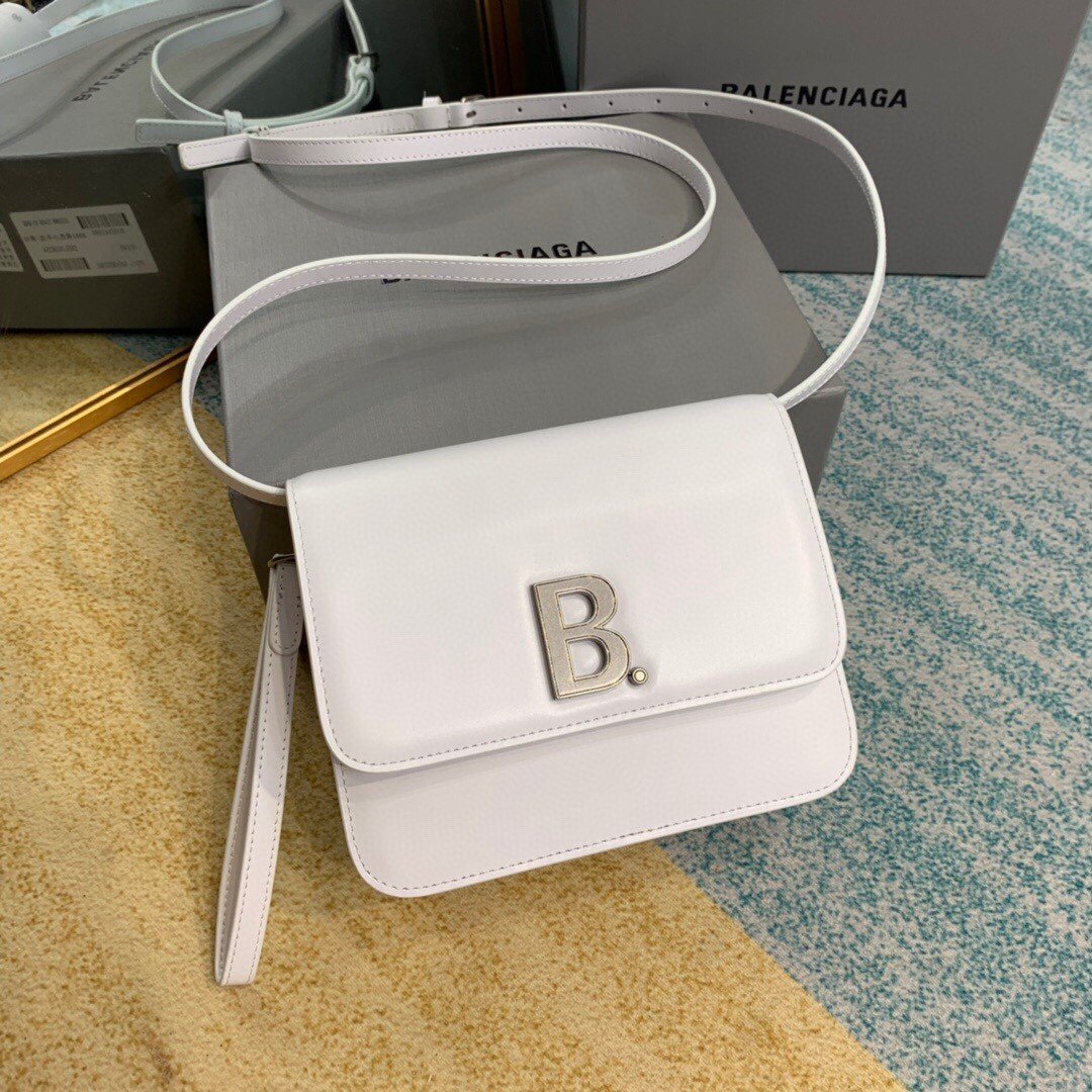 Balenciaga Bolso Bandolera B In White. For Women. Women-s Bags 7in/18cm - Soul Replicas