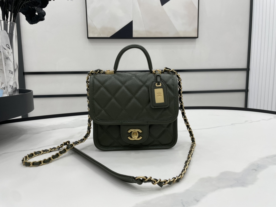 Chanel 22K Flap Bag Dark Green For Women. Women-s Bags 8.1in/20.5cm - Soul Replicas