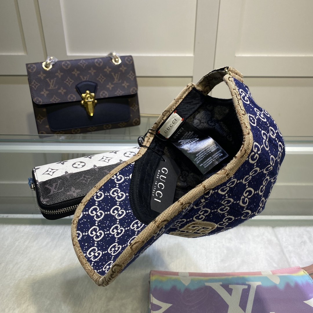 Gucci Canvas Baseball Cap Blue - Soul Replicas