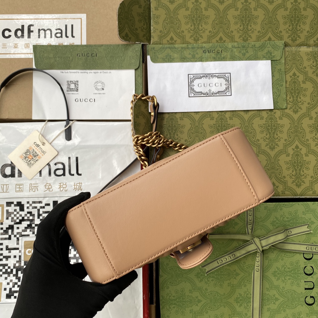 Gucci Marmont Mini Top Handle Bag Beige For Women. Women-s Bags 8.3in/21cm Gucci - Soul Replicas