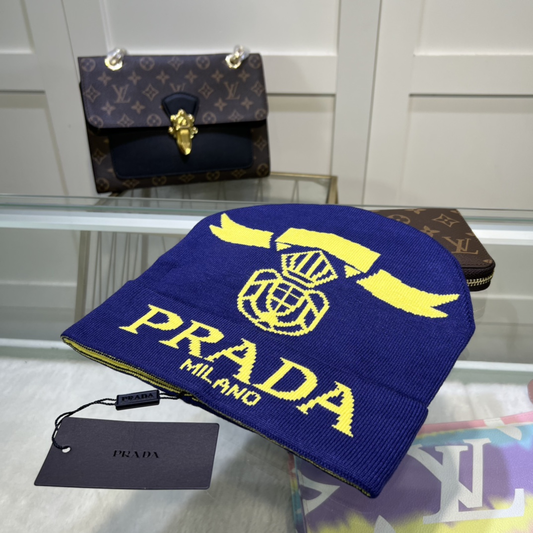 Prada Beanie In Blue - Soul Replicas