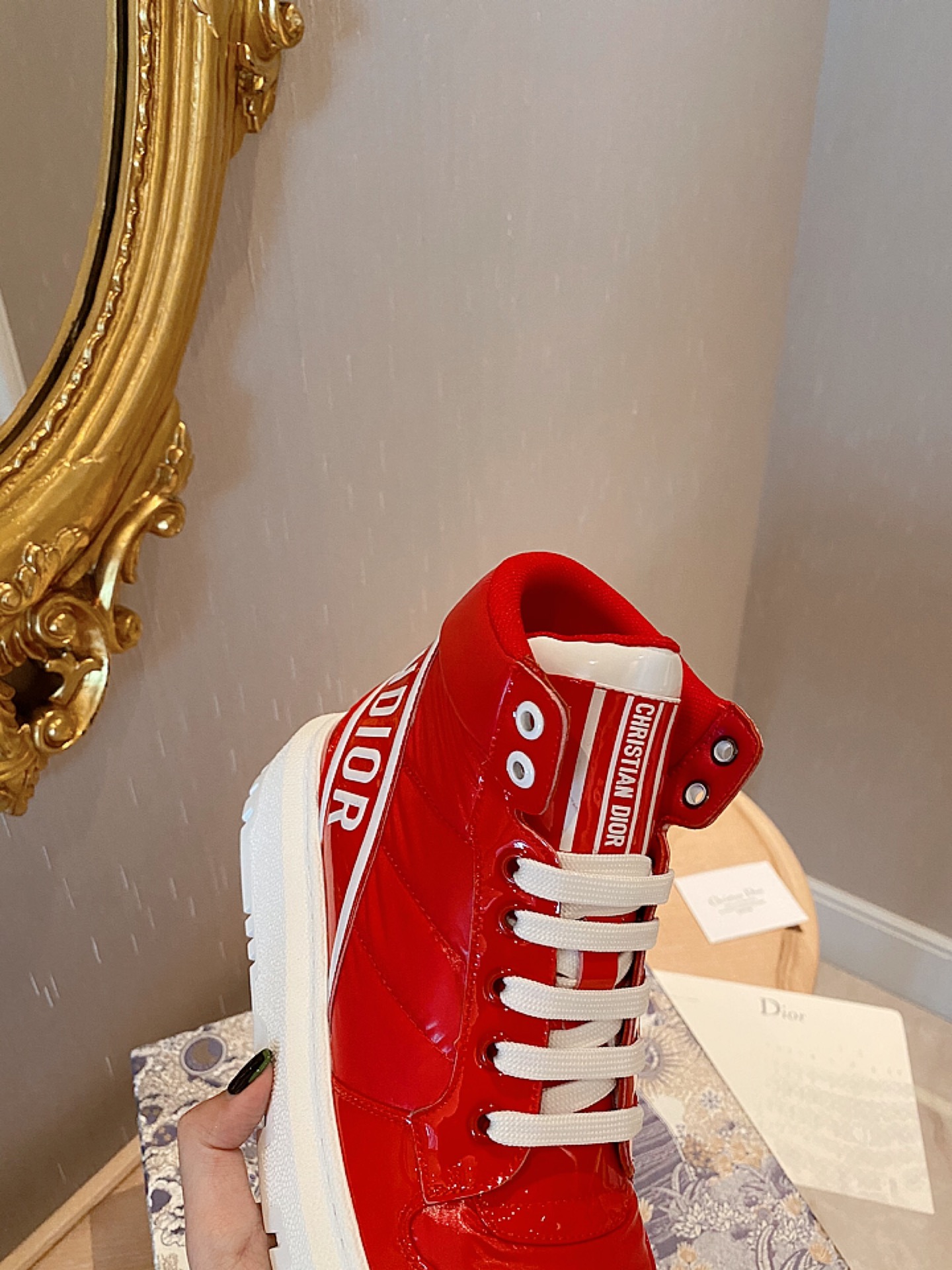 Christian Dior D-Player Patent-Trim Red For Women CD - Soul Replicas