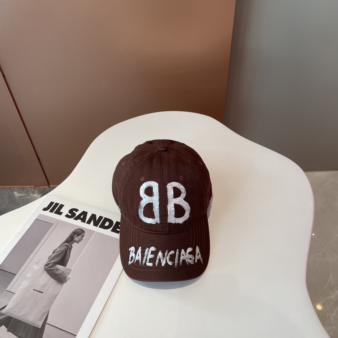 Balenciaga BB Sprayed Brown Cap - Soul Replicas