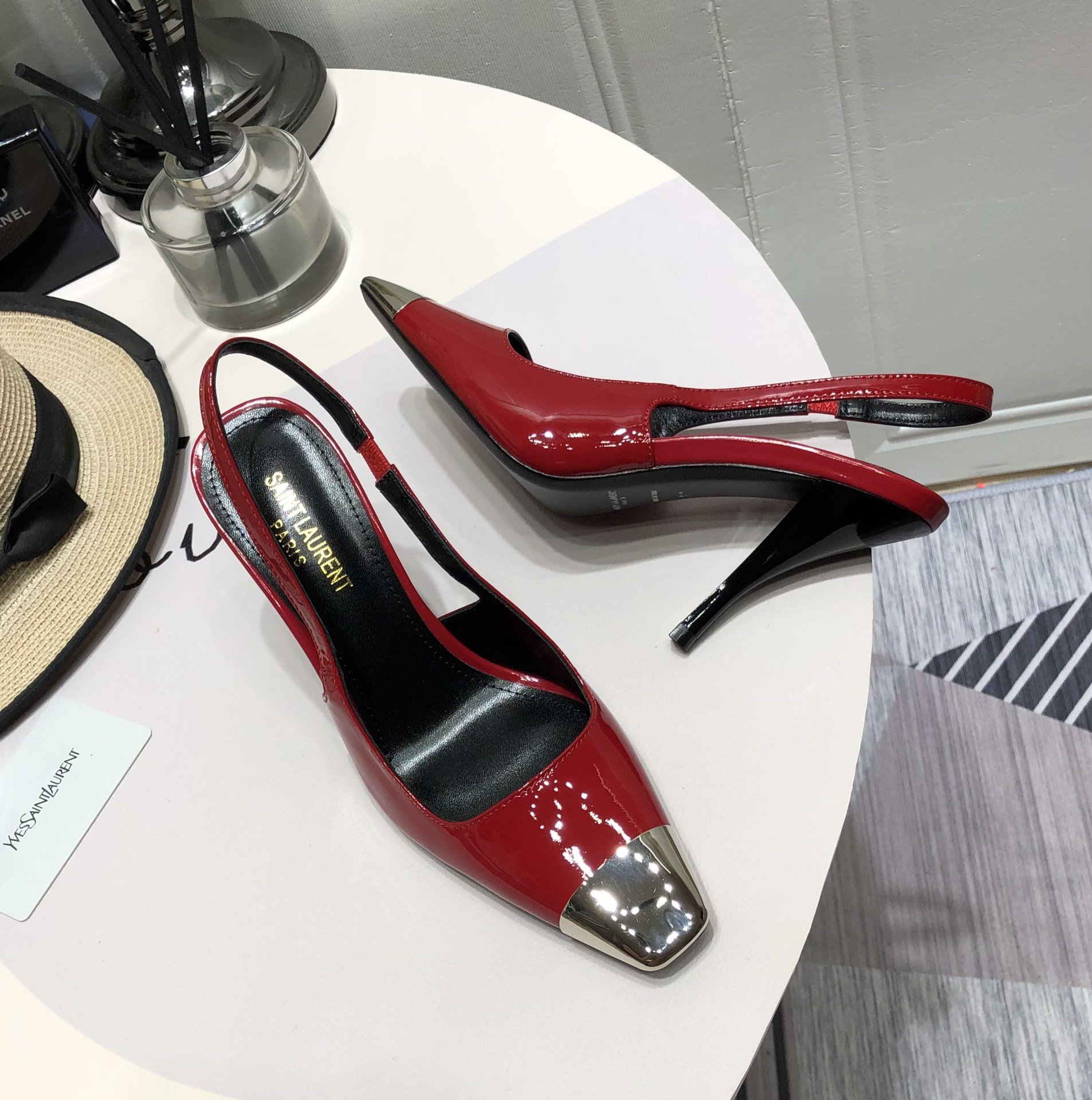Yves Saint Laurent Women's Blade Slingback Pumps Red For Women YSL - Soul Replicas