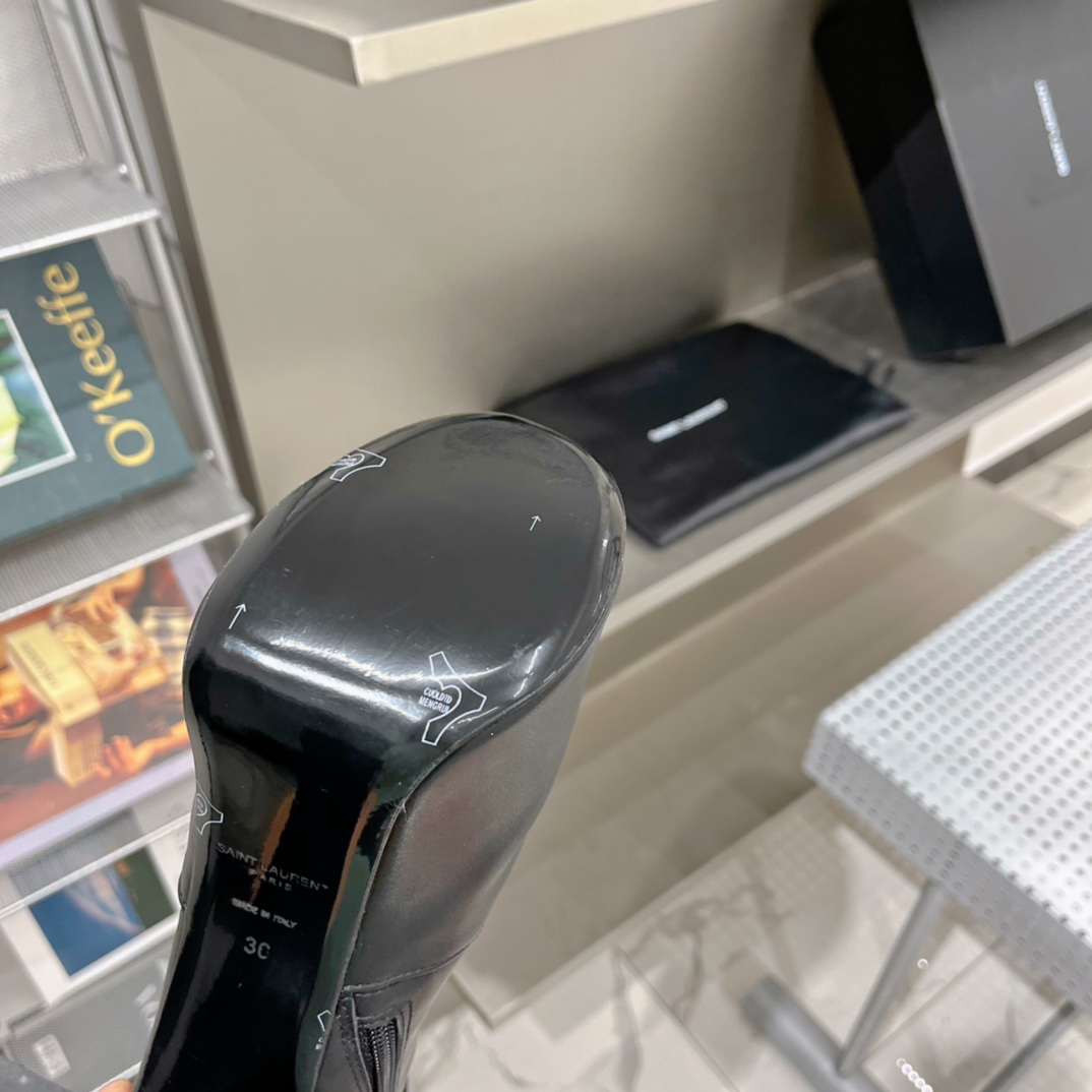 Yves Saint Laurent Women's Cherry Buckle Platform Booties Black For Women YSL 6876621Y8001000 - Soul Replicas